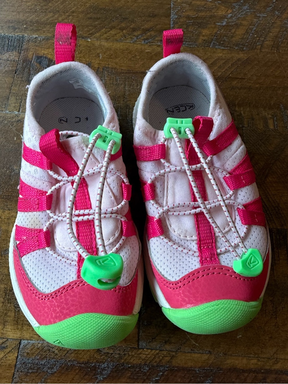 Kids Pink & Green Active Sneakers